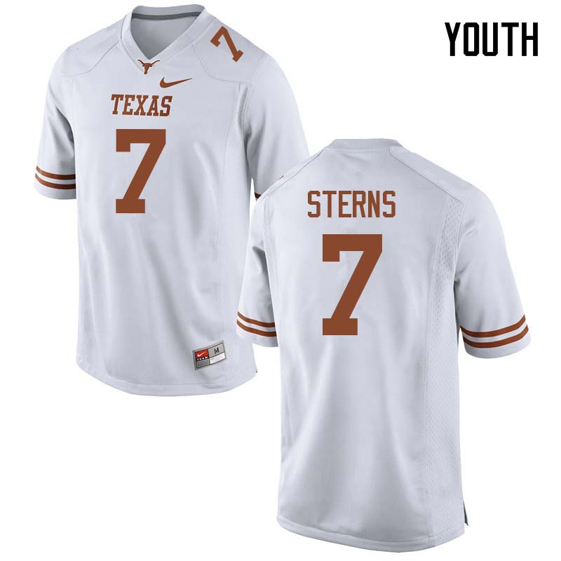 Youth #7 Caden Sterns Texas Longhorns College Football Jerseys Sale-White